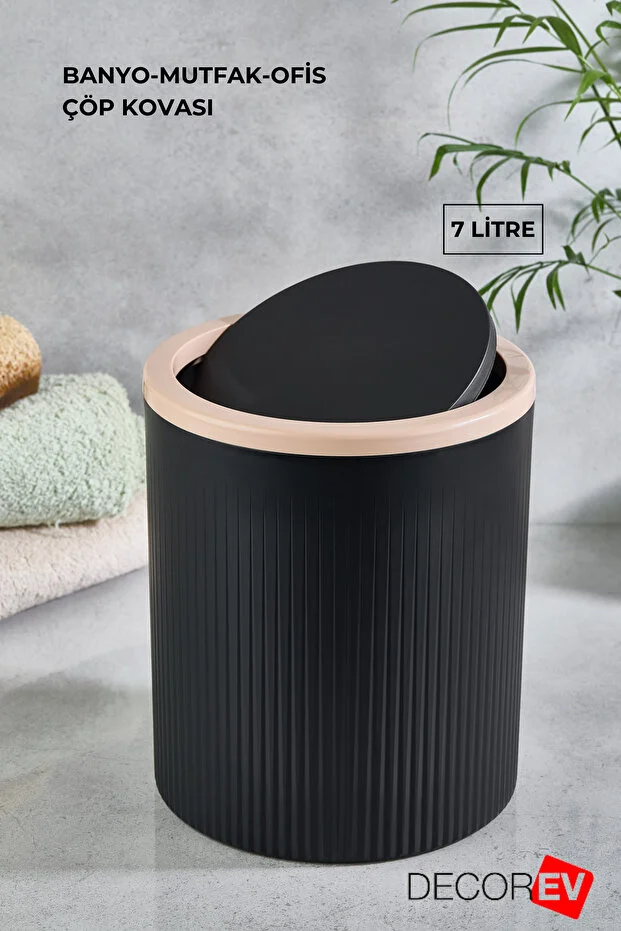 Lüks Banyo Mutfak Çöp Kovası Metal Standlı Tuvalet Wc Kağıtlık Seti